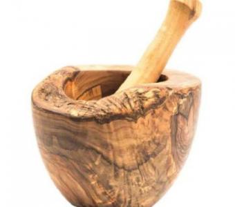 Choixe offers durable Olive wood mortar and pestle kitchen countertops