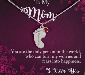 Elevate Your Look with Engraved Birthstone Necklace for Mom