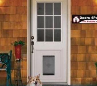 Exterior French Doors with Built-In Dog Door