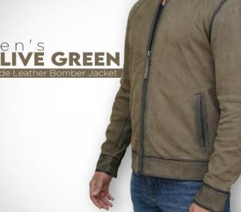 Elevate your style with our mens olive suede jacket available at Peter Sign.