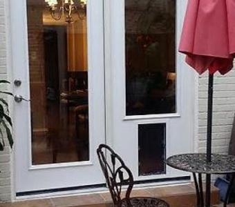 Convenient Patio Door with Dog Door Built In