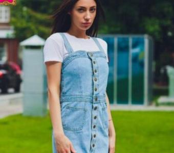 Asymmetrical Denim Dress for Sale