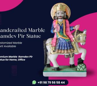 Hindu God Statues, Handcrafted Marble Ramdev Pir Statue