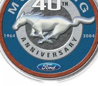 Mustang 40th Anniversary 1964-2004 Tin Sign | 12" Round #1206